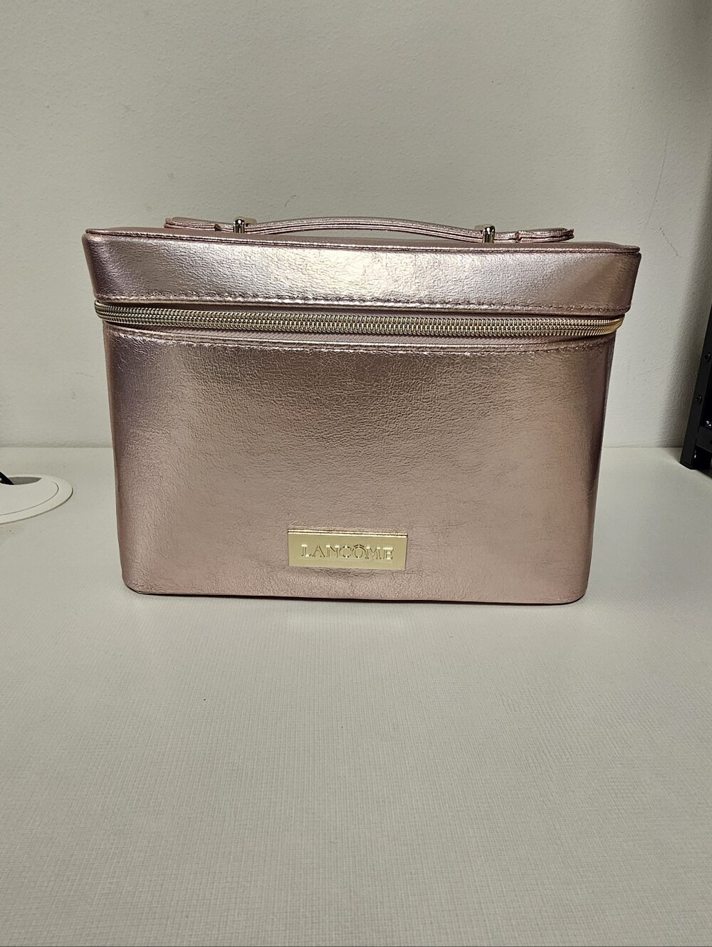 Lancome Metallic Rose Gold Cosmetic Case *New* - Picture 2 of 3